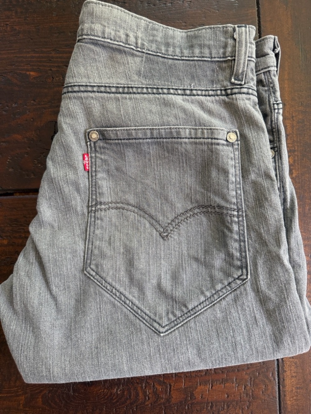 Coastal Cowgirl Gorpcore LEVIS 959 Grey Cut Off Denim Jean Shorts Jorts W36